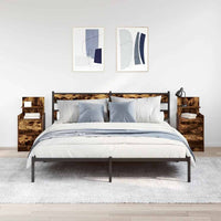 Comodini con 2 Cassetti 2 pz-Set di 2 Tavolino da notte Rovere Fumo 38x34x80 cm