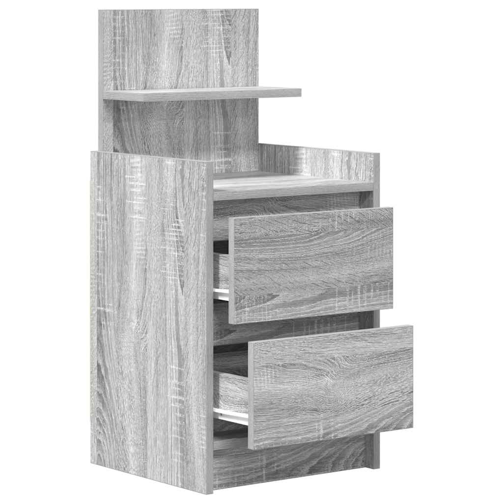 Comodino con 2 Cassetti Grigio Sonoma 38x34x80 cm 861365