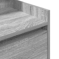 Comodino con 2 Cassetti-Tavolino da notte Grigio Sonoma 38x34x80 cm