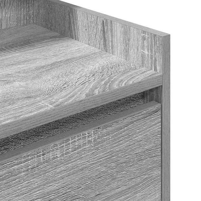 Comodino con 2 Cassetti-Tavolino da notte Grigio Sonoma 38x34x80 cm