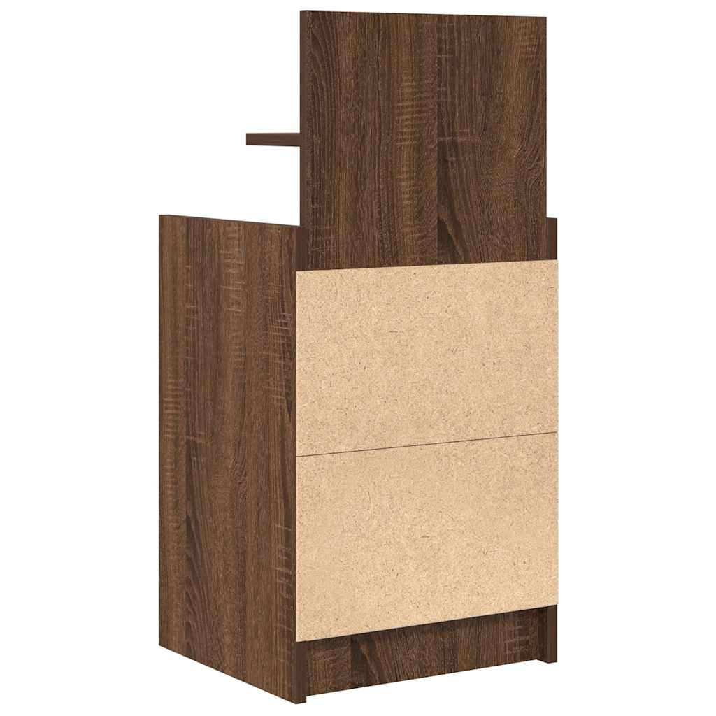 vidaXL Comodini con 2 Cassetti 2 pz Rovere Marrone 38x34x80 cm