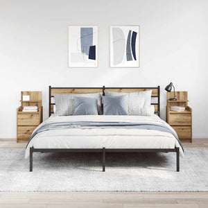 Comodini con 2 Cassetti 2 pz Rovere Artigianale 38x34x80 cm 861372