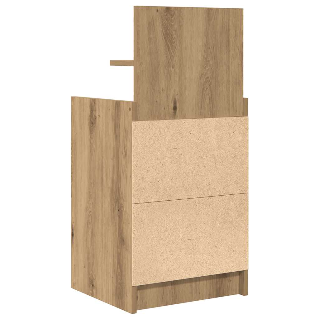 Comodini con 2 Cassetti 2 pz Rovere Artigianale 38x34x80 cm