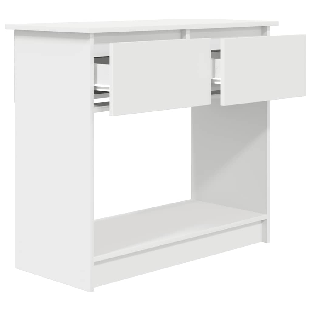 Tavolo Consolle con Cassetti Bianco 85,5x38,5x74,5 cm 861391