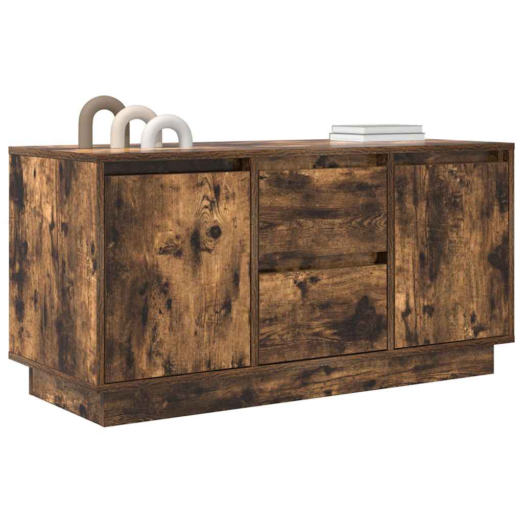 vidaXL Mobile Porta TV con Luci LED Rovere Fumo 100x41x50 cm