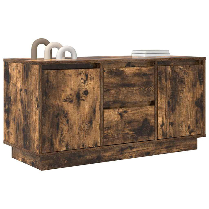 vidaXL Mobile Porta TV con Luci LED Rovere Fumo 100x41x50 cm