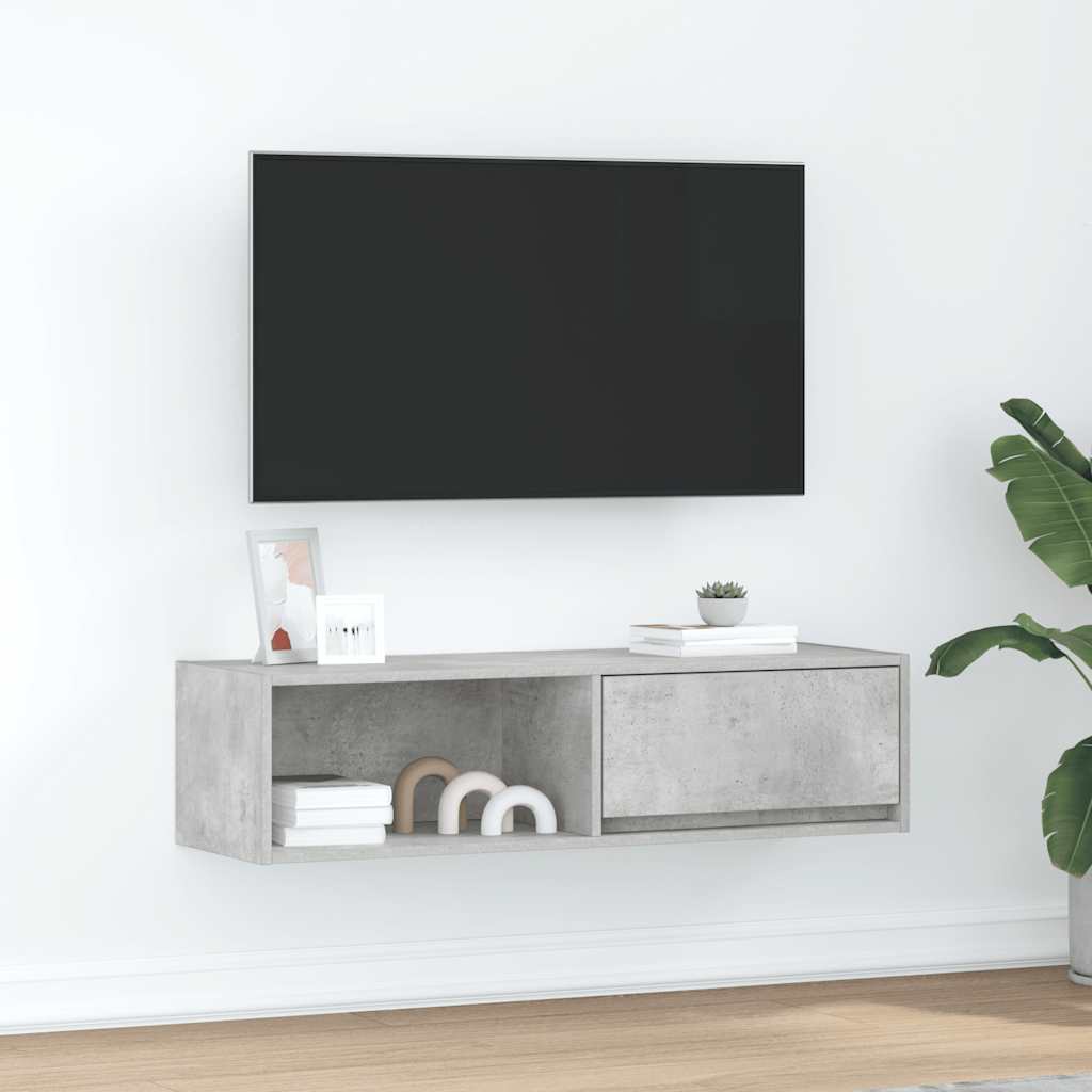 Mobile TV-Credenza TV-Console TV Grigio Cemento 100x31x25,5 cm Legno Multistrato