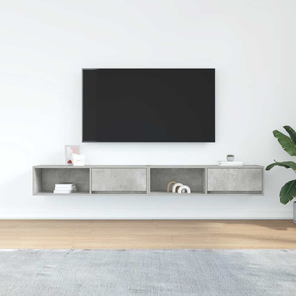 vidaXL Mobili TV 2 pz Grigio Cemento 100x31x25,5 cm Legno Multistrato