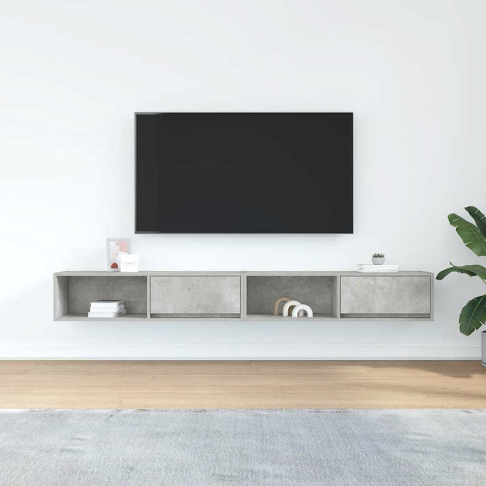 vidaXL Mobili TV 2 pz Grigio Cemento 100x31x25,5 cm Legno Multistrato