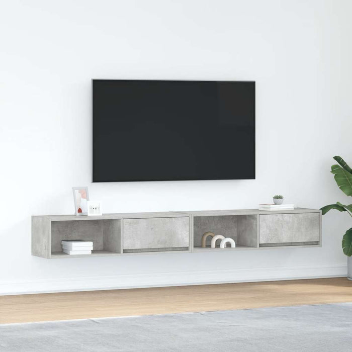 vidaXL Mobili TV 2 pz Grigio Cemento 100x31x25,5 cm Legno Multistrato
