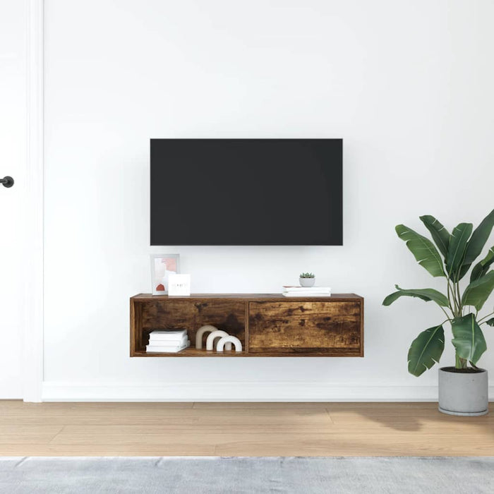 Mobile TV-Credenza per TV-Console TV Rovere Fumo 100x31x25,5 cm in Legno Multistrato