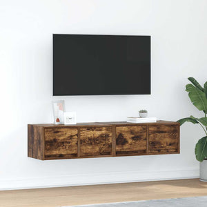 vidaXL Mobili TV 2 pz Rovere Fumo 60x31x25,5 cm Legno Multistrato