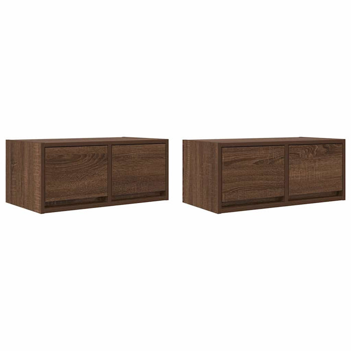 vidaXL Mobili TV 2 pz Rovere Marrone 60x31x25,5 cm Legno Multistrato