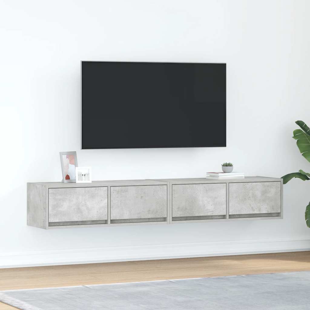 vidaXL Mobili TV 2 pz Grigio Cemento 80x31x25,5cm in Legno Multistrato