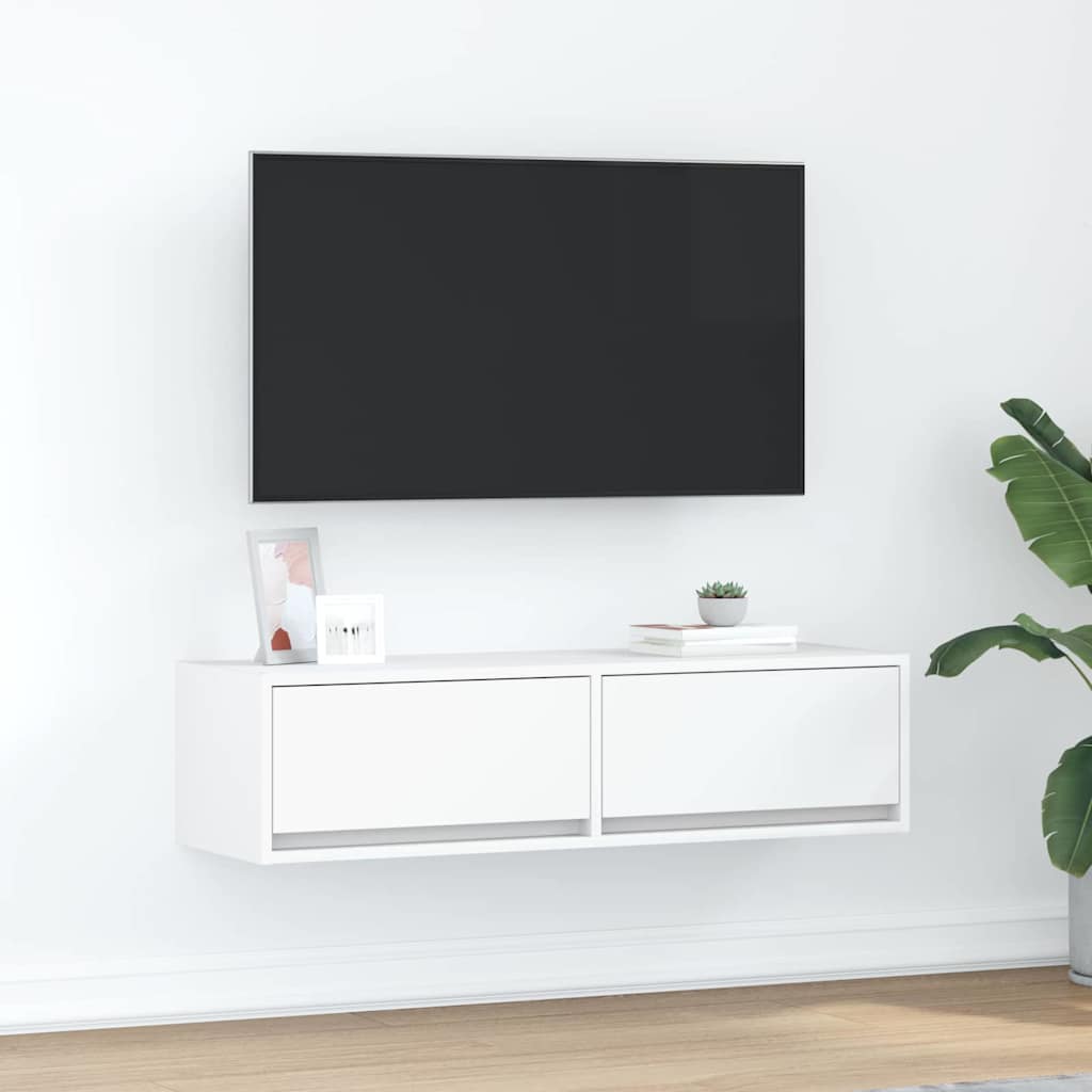 Mobile TV-Credenza TV-Console TV Bianco 100 x 31 x 25.5 cm Legno multistrato