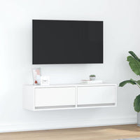 Mobile TV-Credenza TV-Console TV Bianco 100 x 31 x 25.5 cm Legno multistrato