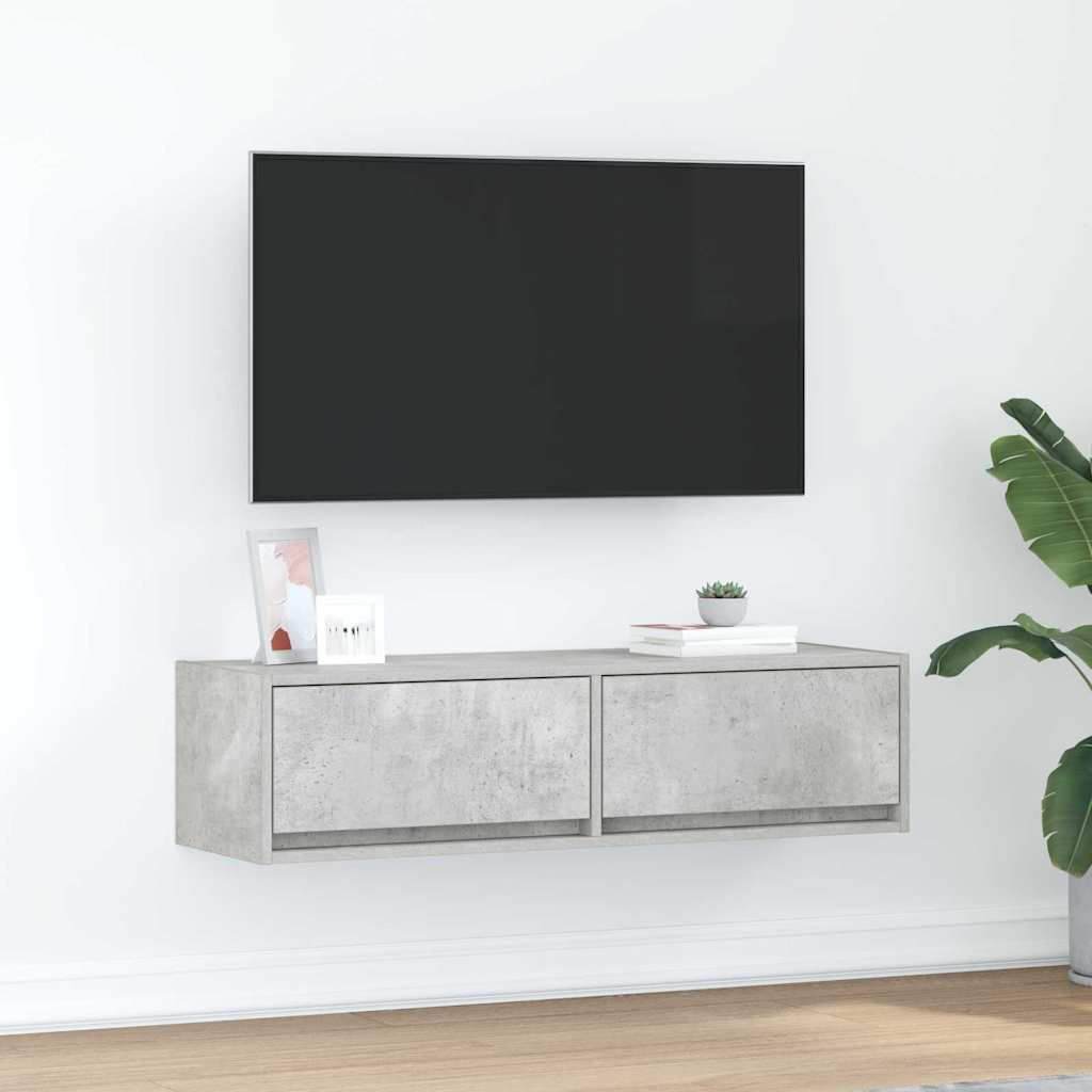Mobile TV-Credenza TV-Console TV Grigio cemento 100 x 31 x 25.5 cm Legno multistrato