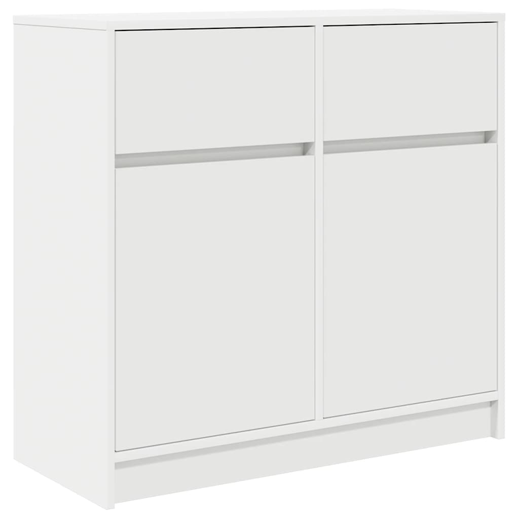 Credenza con Cassetto Bianco 80x34x76 cm in Legno Multistrato 861535