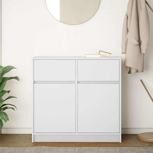 Credenza con Cassetto Bianco 80x34x76 cm in Legno Multistrato 861535