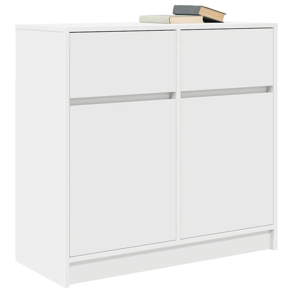 Credenza con Cassetto Bianco 80x34x76 cm in Legno Multistrato 861535
