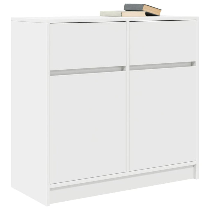 Credenza con Cassetto Bianco 80x34x76 cm in Legno Multistrato 861535