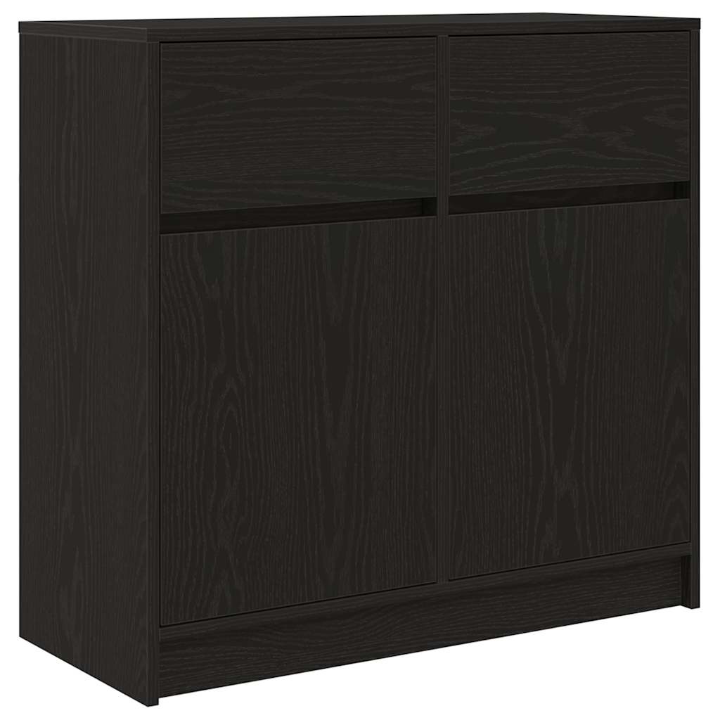 vidaXL Credenza con Cassetto Rovere Nero 80x34x76 cm Legno Multistrato