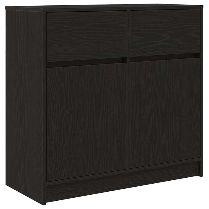 vidaXL Credenza con Cassetto Rovere Nero 80x34x76 cm Legno Multistrato