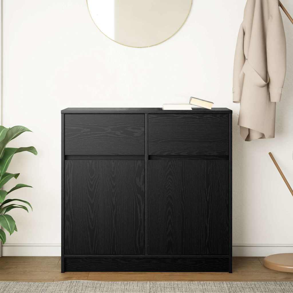 vidaXL Credenza con Cassetto Rovere Nero 80x34x76 cm Legno Multistrato