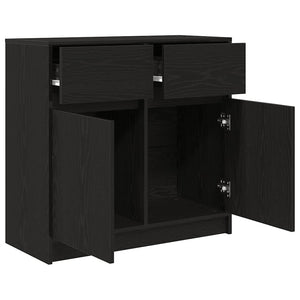 vidaXL Credenza con Cassetto Rovere Nero 80x34x76 cm Legno Multistrato