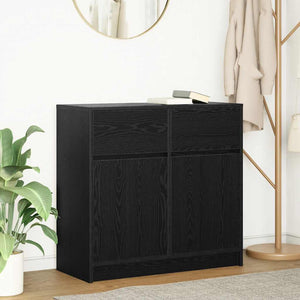 vidaXL Credenza con Cassetto Rovere Nero 80x34x76 cm Legno Multistrato