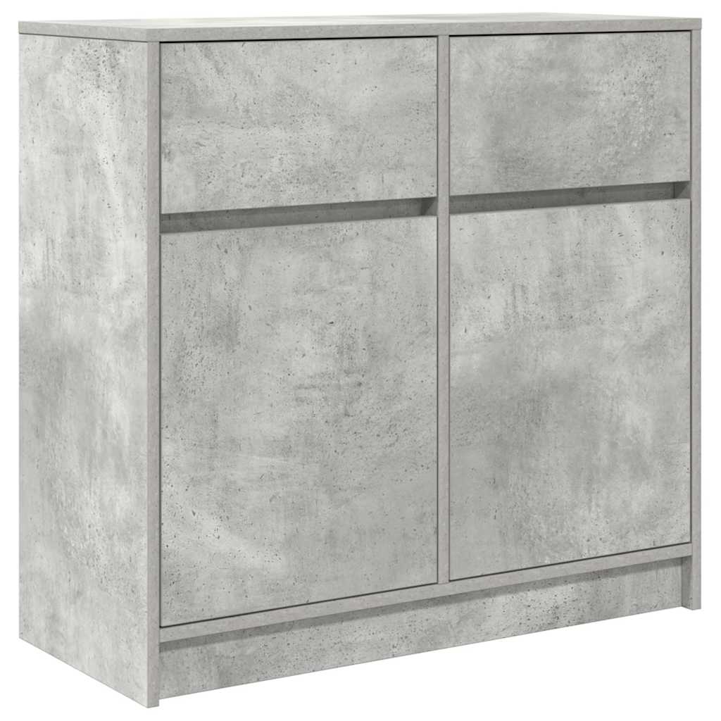 Credenza con Cassetto-Buffet-Armadio da cucina Grigio Cemento 80x34x76 cm in Truciolato