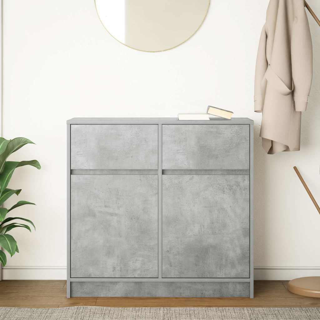 Credenza con Cassetto-Buffet-Armadio da cucina Grigio Cemento 80x34x76 cm in Truciolato