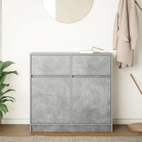 Credenza con Cassetto-Buffet-Armadio da cucina Grigio Cemento 80x34x76 cm in Truciolato