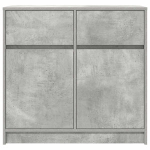 Credenza con Cassetto-Buffet-Armadio da cucina Grigio Cemento 80x34x76 cm in Truciolato
