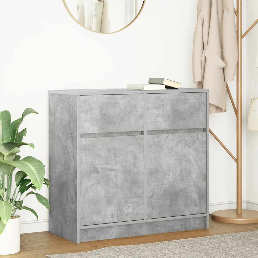 Credenza con Cassetto-Buffet-Armadio da cucina Grigio Cemento 80x34x76 cm in Truciolato