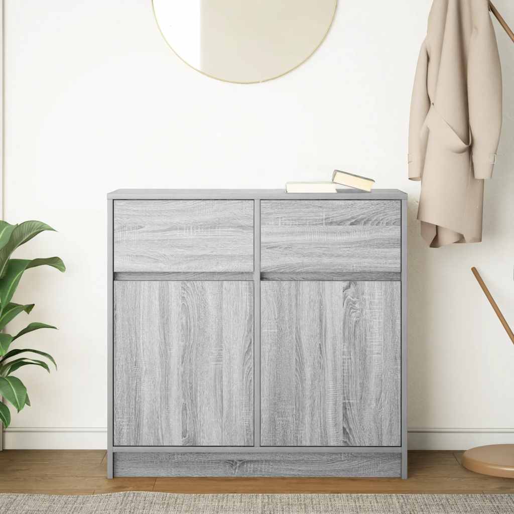 vidaXL Credenza con Cassetto Grigio Sonoma 80x34x76 cm in Truciolato