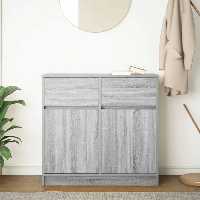 vidaXL Credenza con Cassetto Grigio Sonoma 80x34x76 cm in Truciolato