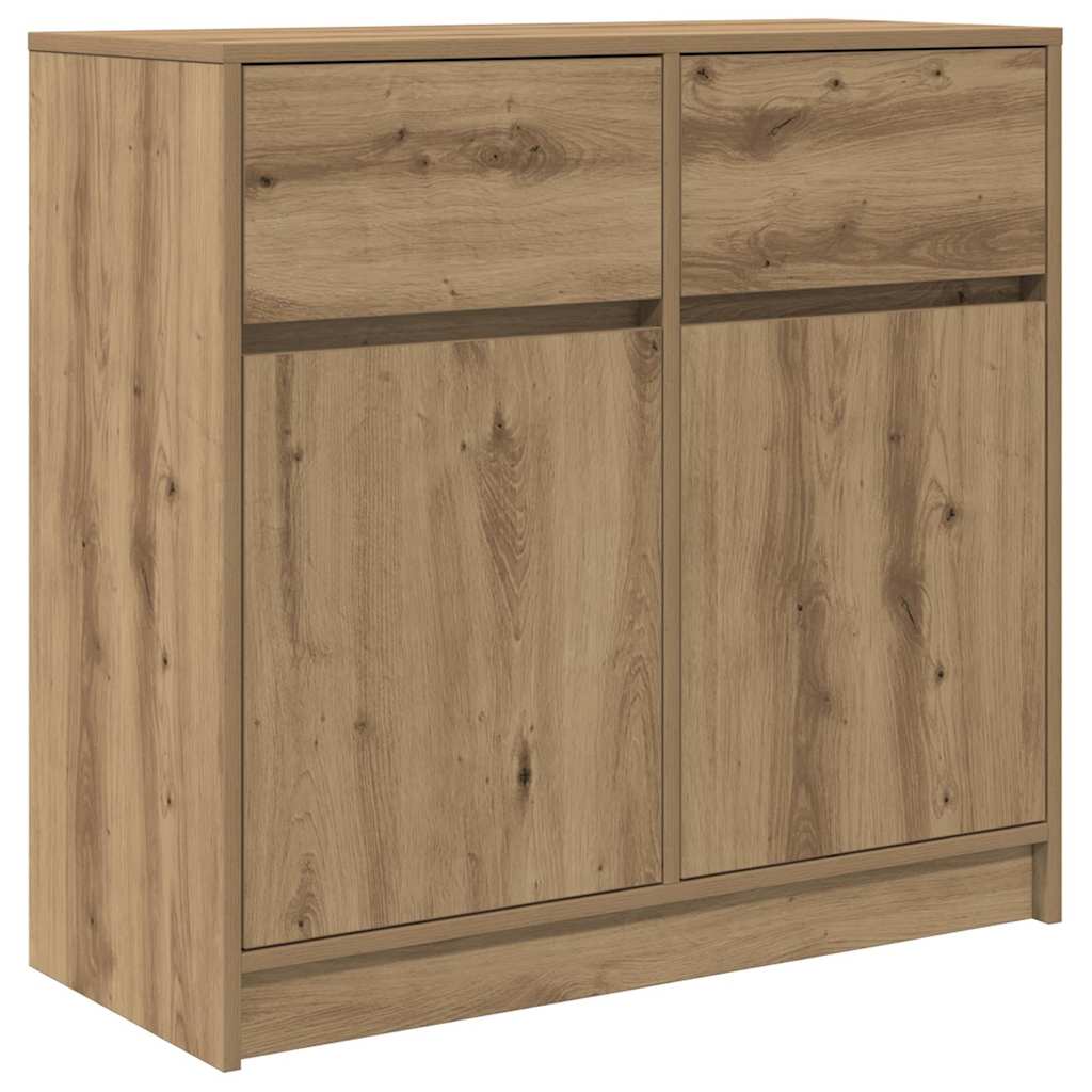 Credenza con Cassetto Rovere Artigianale 80x34x76 cm Truciolato 861543