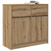 Credenza con Cassetto Rovere Artigianale 80x34x76 cm Truciolato 861543