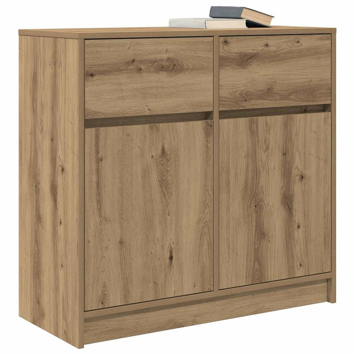 Credenza con Cassetto Rovere Artigianale 80x34x76 cm Truciolato 861543