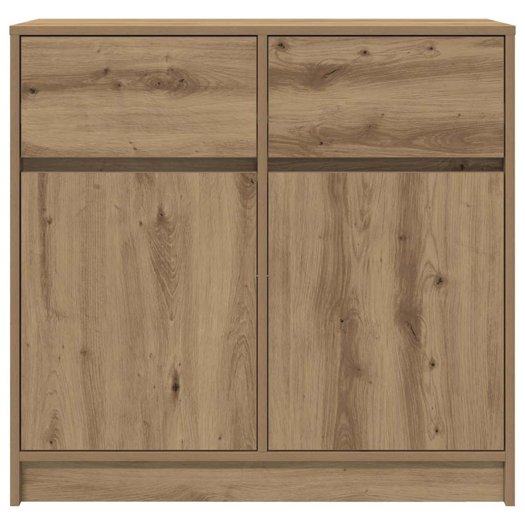 Credenza con Cassetto Rovere Artigianale 80x34x76 cm Truciolato 861543