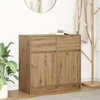 Credenza con Cassetto Rovere Artigianale 80x34x76 cm Truciolato 861543