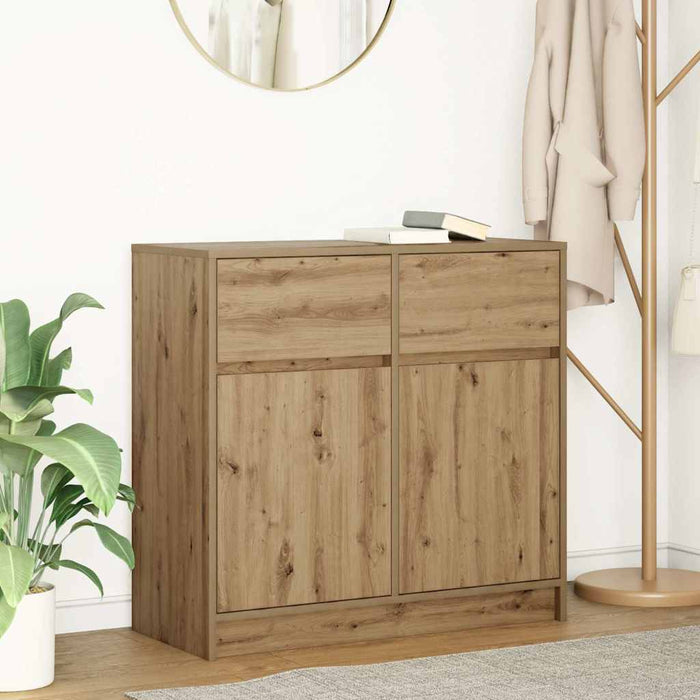 Credenza con Cassetto-Buffet-Armadio da cucina Rovere Artigianale 80x34x76 cm Truciolato