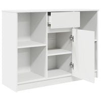 Credenza con Cassetto-Buffet-Armadio da cucina Bianco 101x35x76 cm in Legno Multistrato