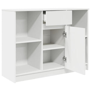Credenza con Cassetto-Buffet-Armadio da cucina Bianco 101x35x76 cm in Legno Multistrato