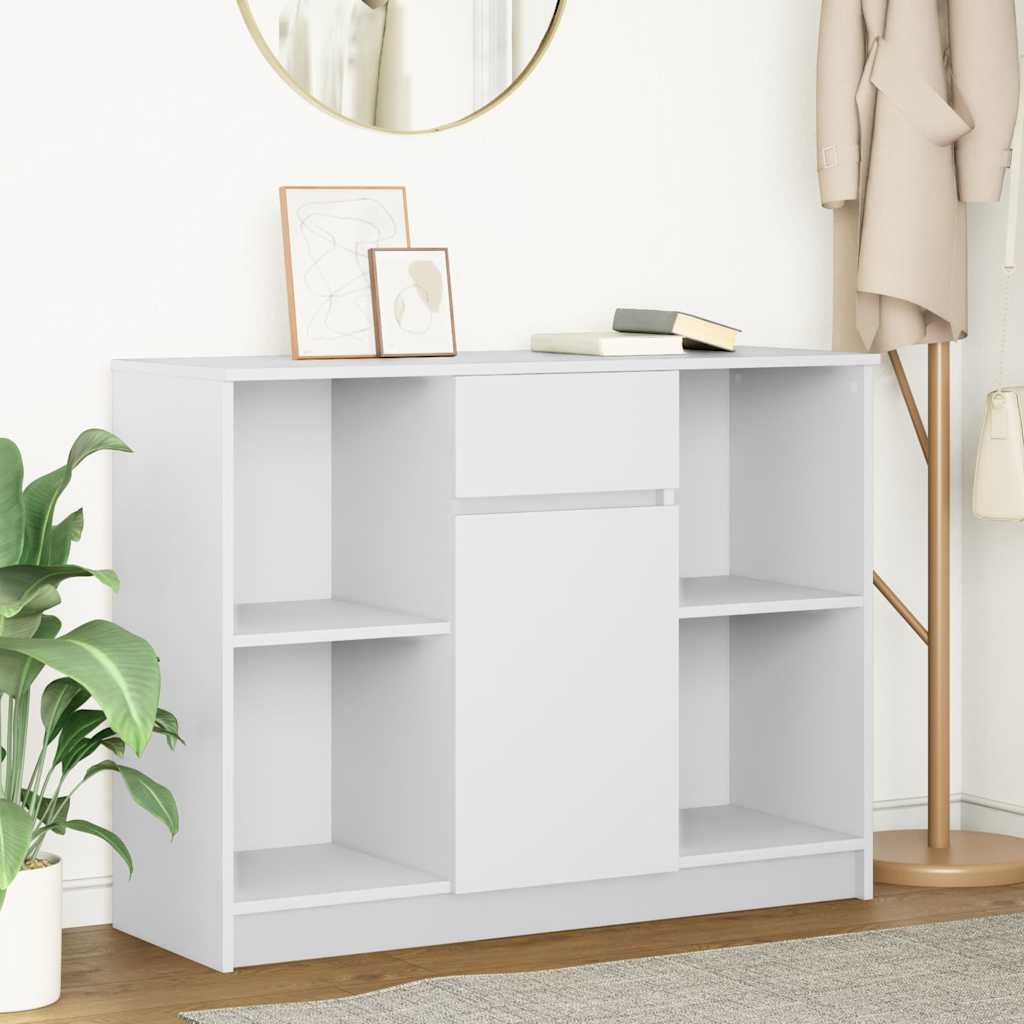 vidaXL Credenza con Cassetto Bianco 101x35x76 cm in Legno Multistrato
