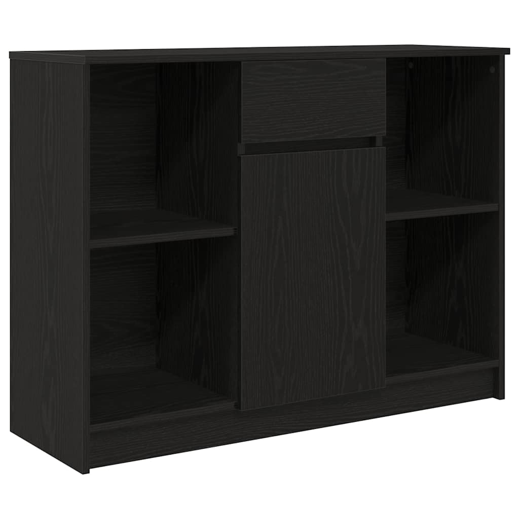 vidaXL Credenza con Cassetto Rovere Nero 101x35x76cm Legno Multistrato