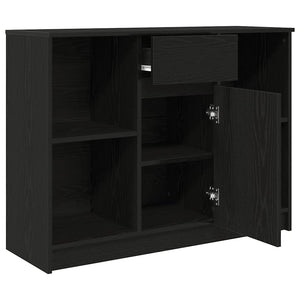 vidaXL Credenza con Cassetto Rovere Nero 101x35x76cm Legno Multistrato