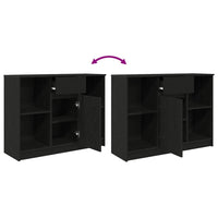 vidaXL Credenza con Cassetto Rovere Nero 101x35x76cm Legno Multistrato