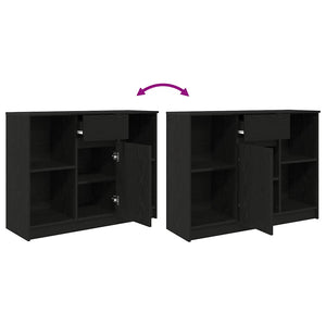 vidaXL Credenza con Cassetto Rovere Nero 101x35x76cm Legno Multistrato